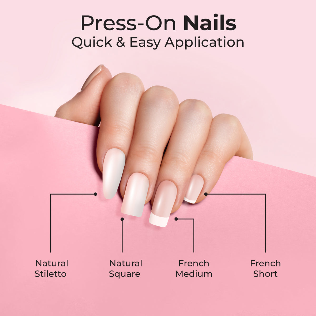 French Manicure Square Tips